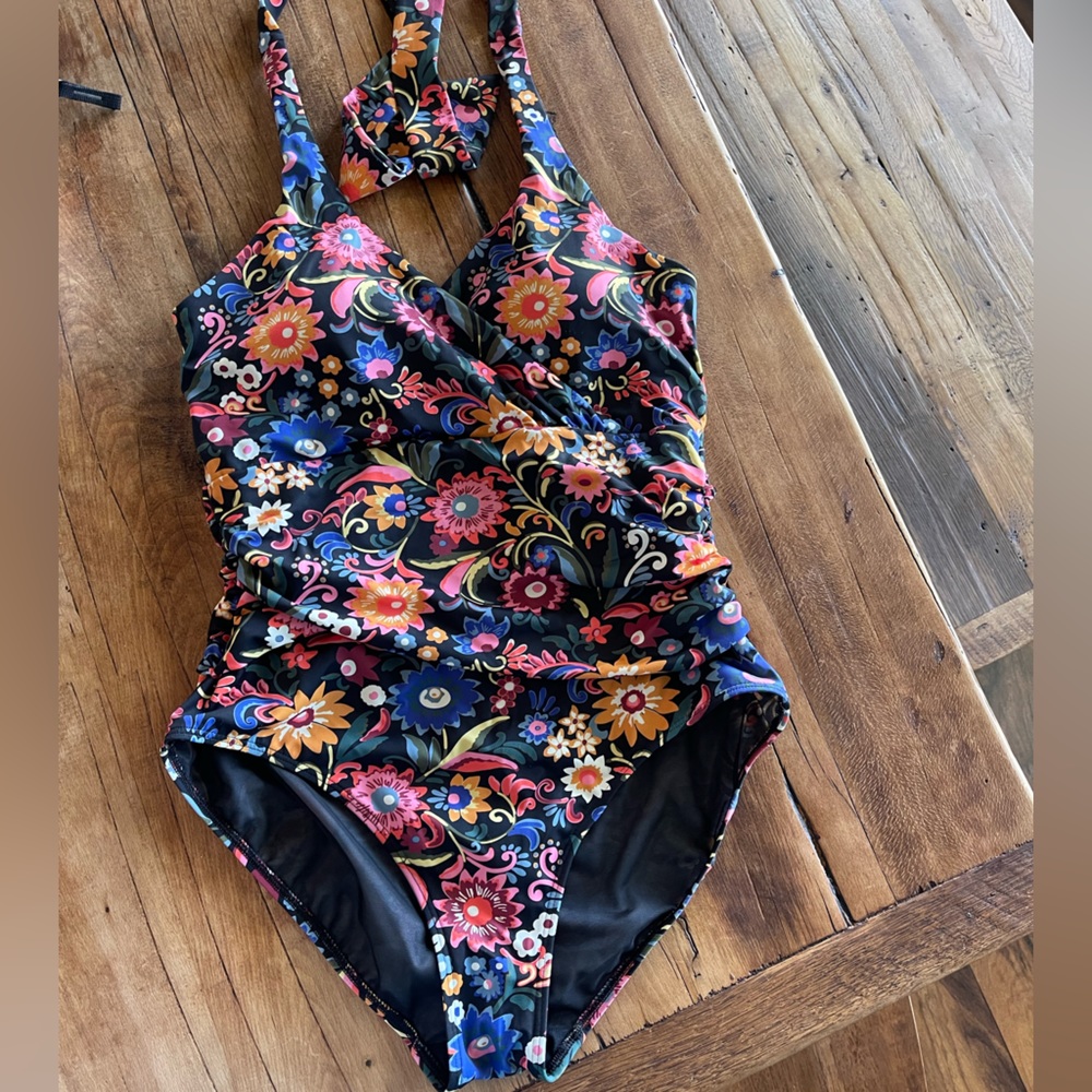 Boden Ruched Halter Swimsuit